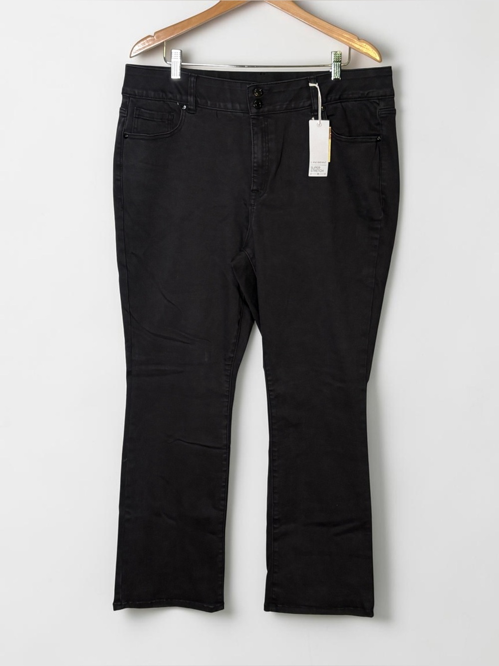 NWT Lane Bryant High Rise Super Stretch Bootcut Jeans Tummy Control Black 20 - Picture 4 of 15